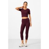 Tommy Life 95285 Bordo Kadın Yüksek Bel Kapri-Crop T-Shirt Slim Fit Tayt Takım