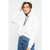 Tommy Life 97115 Ekru Klasik Kapüşonlu Kadın Sweatshirt