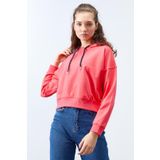 Tommy Life 97115 Fuşya Uzun Kol Rahat Form Kapüşonlu Kadın Sweatshirt