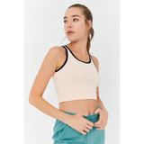 Tommy Life 97162 Basic Sıfır Kol Dar Kalıp U Yaka Somon Kadın Crop Top
