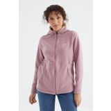 Tommy Life 97233 Gül Kurusu Kapüşonlu Fermuarlı Rahat Form Kadın Polar Sweatshirt