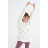 Tommy Life 97242 Kadın Ekru Reglan Kol Basic Kapüşonlu Oversize Tunik