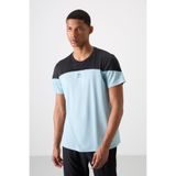 TOMMY LIFE Açık Mavi Nefes Alan Dokulu Ince Esnek Standart Fit Erkek Performans T-shirt - 88386