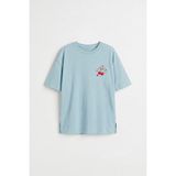 Tommy Life Açık Mavi Oversize Kısa Kollu Baskılı Kız Çocuk T-Shirt - 75176 - 12 - 13 Yaş