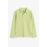 TOMMY LIFE Açık Yeşil Polo Yaka Basic Uzun Kollu Erkek Çocuk T-Shirt - 11170