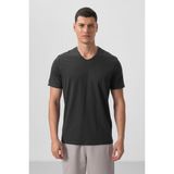 Tommy Life Antrasit Basic Kısa Kol Standart Kalıp V Yaka Erkek T-Shirt - 87912