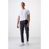 TOMMY LIFE Antrasit Ince Yumuşak Comfort Fit Erkek Eşofman Alt - 82119