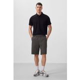 TOMMY LIFE Antrasit Standart Fit Dokuma Hafif Esnek Chino Erkek Şort - 81290