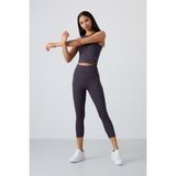 Tommy Life Antrasit Yüksek Bel Kapri-Crop Atlet Slim Fit Kadın Tayt Takım - 95284 - XL