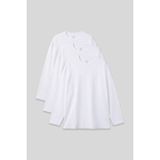 TOMMY LIFE Basic O Yaka Büyük Beden 3lü Paket Beyaz Erkek T-Shirt - 88107 - 3XL