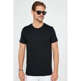 Tommy Life Basic O Yaka Büyük Beden 3lü Paket Siyah Erkek T-Shirt 88072 - 3XL