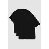 Tommy Life Basic O Yaka Büyük Beden 3lü Paket Siyah Erkek T-Shirt 88072 - 5XL