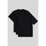 TOMMY LIFE Basic O Yaka Büyük Beden 3lü Paket Siyah Erkek T-Shirt 88072