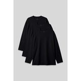 TOMMY LIFE Basic O Yaka Büyük Beden 3lü Paket Siyah Erkek T-Shirt - 88107 - 5XL