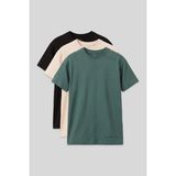 TOMMY LIFE Basic Oversize O Yaka 3lü Paket Siyah-Bej-Açık Yeşil Erkek Çocuk T-Shirt - 11297