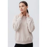 TOMMY LIFE Bej Basic O Yaka Oversize Kadın Sweatshirt - 97053
