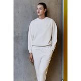 TOMMY LIFE Bej Basic Pamuklu O Yaka Rahat Form Lastik Paça Kadın Eşofman Takım - 95287