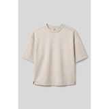 TOMMY LIFE Bej O Yaka Oversize Kısa Kollu Kadın T-Shirt - 97316