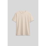 TOMMY LIFE Bej O Yaka Standart Fit Basic Kadın T-Shirt - 97311