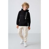 Tommy Life Bej Pamuklu Kalın İçi Tüylü Yumuşak Dokulu Standart Fit Baskılı Erkek Çocuk Eşofman Alt - 11225 - 7 - 8 Yaş
