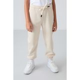 Tommy Life Bej Pamuklu Kalın İçi Tüylü Yumuşak Dokulu Standart Fit Baskılı Erkek Çocuk Eşofman Alt - 11225 - 8 - 9 Yaş
