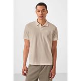 Tommy Life Bej Standart Kalıp Basic Polo Yaka Erkek T-Shirt - 87748 - XL