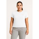 Tommy Life Beyaz Baskılı Rahat Form Büyük Beden Performans Kadın T-Shirt - 97308 - 4XL