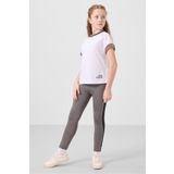 TOMMY LIFE Beyaz-Koyu Gri O Yaka Yan Şerit Detaylı Standart Fit Performans Kız Çocuk Tayt Takım - 75191