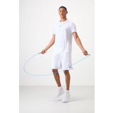 TOMMY LIFE Beyaz Nefes Alan Dokulu Ince Esnek Standart Fit Erkek Performans T-shirt - 88384