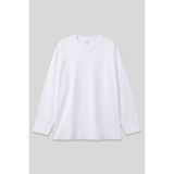 TOMMY LIFE Beyaz O Yaka Rahat Form Battal Büyük Beden Uzun Kollu Erkek T-Shirt - 88107
