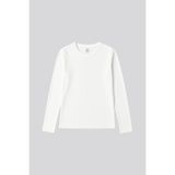 TOMMY LIFE Beyaz O Yaka Standart Fit Uzun Kollu Basic Kadın T-Shirt - 97312