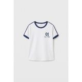 Tommy Life Beyaz Omuz Biye Detaylı Baskılı Kız Çocuk T-Shirt - 75181 - 13 - 14 Yaş