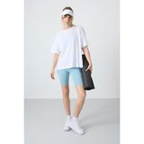 Tommy Life Beyaz Penye Modal Yumuşak Tuşeli Oversize Fit Basic Kadın T-Shirt- 97285 - XL