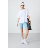 TOMMY LIFE Beyaz Penye Modal Yumuşak Tuşeli Oversize Fit Basic Kadın T-Shirt- 97285