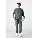 Tommy Life Çağla Casual O Yaka Lastik Paça Pamuklu Erkek Oversize Eşofman Takımı - 85120 Yeşil