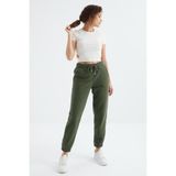 Tommy Life Çağla Yüksek Bel Basic Bağcıklı Jogger Polar Kadın Eşofman Alt - 94622 - 2XL