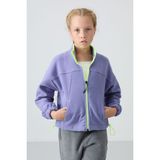 Tommy Life Eflatun Kalın Yumuşak Dokulu Standart Fit Nakışlı Polar Kız Çocuk Sweatshirt - 75157 - 9 - 10 Yaş