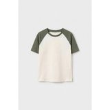 Tommy Life Ekru-Haki Standart Fit Reglan Kollu Kız Çocuk T-Shirt - 75180 - Ekru - Haki - 7 - 8 Yaş