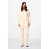 TOMMY LIFE Ekru O Yaka Basic Oversize Kadın Eşofman Tunik Takım - 95347