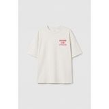 Tommy Life Ekru Oversize Kısa Kollu Baskılı Kız Çocuk T-Shirt - 75175 - 10 - 11 Yaş