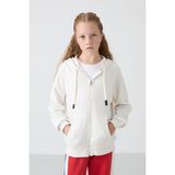 Tommy Life Ekru Pamuklu Içi Tüylü Yumuşak Dokulu Standart Fit Nakışlı Kız Çocuk sweatshirt - 75149 - 14 - 15 Yaş