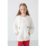 Tommy Life Ekru Pamuklu Içi Tüylü Yumuşak Dokulu Standart Fit Nakışlı Kız Çocuk sweatshirt - 75149 - 8 - 9 Yaş