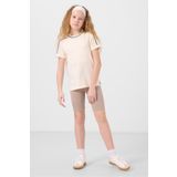 TOMMY LIFE Ekru Pamuklu O Yaka Standart Fit Basic Kız Çocuk T-Shirt - 75177