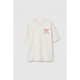 TOMMY LIFE Ekru Standart Kalıp Kısa Kollu Baskılı Kız Çocuk T-Shirt - 75175