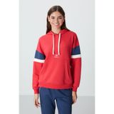 TOMMY LIFE Fiesta Kompakt Pamuklu Kalın Pürüzsüz Dokulu Kapüşonlu Oversize Fit Kadın Sweatshirt - 97290