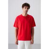 TOMMY LIFE Fiesta Pamuklu Kalın Yumuşak Dokulu Oversize Fit Basic Erkek T-Shirt - 88349