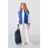 Tommy Life Gece Mavi Pamuklu İçi Tüylü Yumuşak Dokulu Standart Fit Nakışlı Kız Çocuk Kolej Ceket - 75163