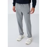 Tommy Life Gri Melanj Fermuar Cepli Dar Kalıp Klasik Paça Erkek Eşofman Alt - 84669 - XL - Gb Melanj