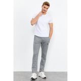 Tommy Life Gri Melanj Fermuar Cepli Dar Kalıp Klasik Paça Erkek Eşofman Alt - 84669