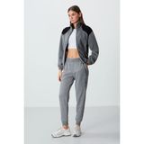 Tommy Life Gri Melanj Kompakt Pamuklu Kalın Pürüzsüz Dokulu Standart Fit Kadın Eşofman Altı - 94660 - 2XL - Gb Melanj